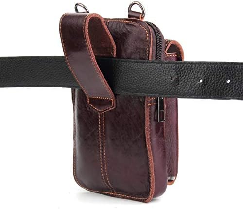 Hfly Erkekler Bel çantası ıle kemer klipsi Premium PU Deri Çanta Cep Telefonu kılıfı iphone için kılıf 8 Artı/iPhone XR / XS