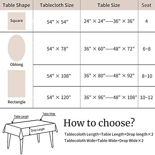 Masa örtüsü için Kare Masa 54x54 inç Kare Vinil Masa Örtüsü Silinebilir Su Geçirmez Masa Örtüsü için yemek masası Mutfak Açık