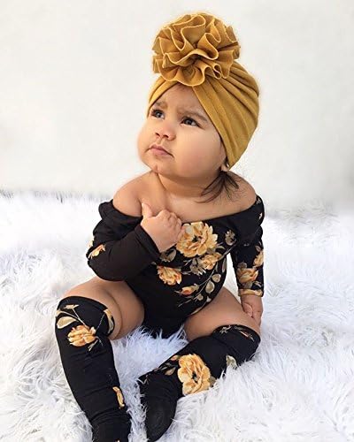 Yenidoğan Bebek Kız Kapalı Omuz Uzun Kollu Çiçek Tulum + bacak ısıtıcıları kıyafetler Giysileri
