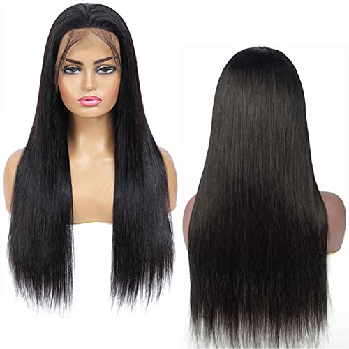 13x6 Şeffaf İnsan Saç Dantel ön peruk Siyah Kadınlar ıçin Brezilyalı Düz Dantel Ön insan saç Peruk Ön Koparıp 150 % Yoğunluk