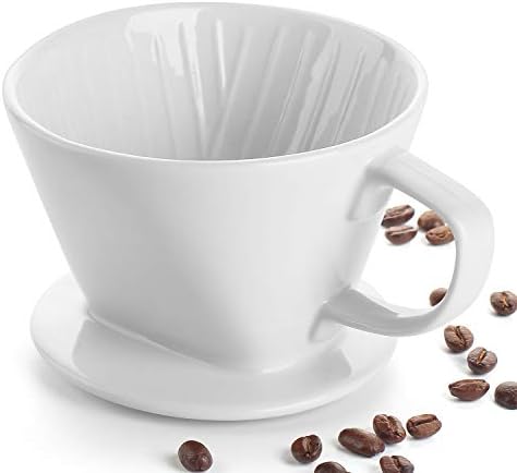 DOWAN Kahve Damlatıcı Üzerine Dökün, Elektrikli Olmayan Kahve Makinesi Üzerine Dökün, Ev, Kafe, Restoranlar için Porselen Yavaş