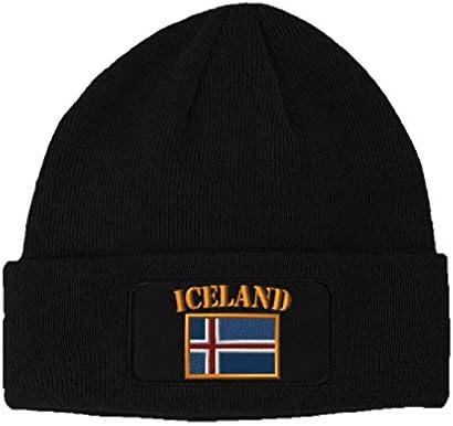 Speedy Artılarını Yama Bere Erkekler & Kadınlar için İzlanda Bayrağı Nakış Kafatası Kap Şapka 1 Boyutu