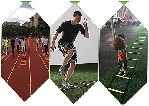 KİKİLİVE Çeviklik Merdiveni, hız Çeviklik Eğitim Ayak Ekipmanları 12 Basamak için Taşıma Çantası ile Spor Futbol, Futbol, egzersiz