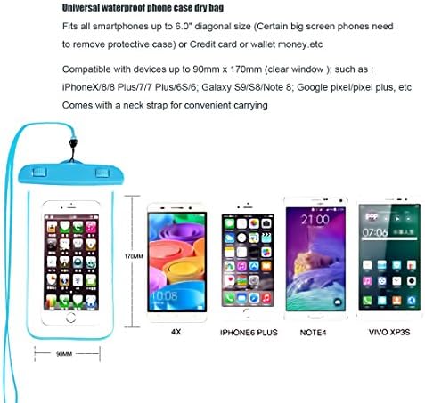 (2 Paket) Evrensel Su Geçirmez Kılıf, Cep Telefonu Kuru Çanta Kılıfı ile Uyumlu iPhone 7 6 s 6 Artı, SE 5 s 5c 5, Galaxy s8 s7