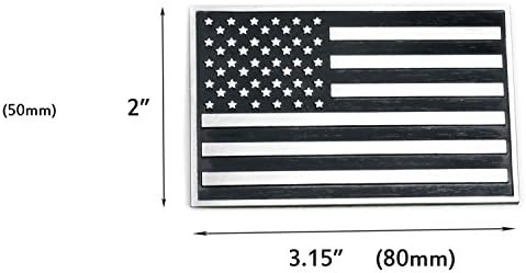 LFPartS ABD 3D Metal Bayrak x2 amblem Otomobil Kamyonlar için (Siyah & Krom)