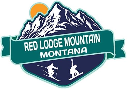 Kırmızı Lodge Dağ Montana Kayak Maceraları Hatıra 2 İnç Vinil Decal Sticker Kurulu Tasarım