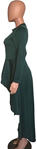 Annystore Yüksek Düşük Kadınlar için Tops-Fırfır Bodycon Peplum Asimetrik Tunik Gömlek Elbiseler