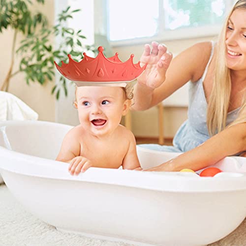 Newmınd Ayarlanabilir Şapka Bebek Çocuk Çocuk Şampuan Banyo Banyo Duş Şapka Sevimli Yıkama Saç Kulak Koruma Kalkanı Caps-Kırmızı