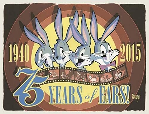 Mike Peraza 75 Yıllık Kulakları İmzaladı - Bugs Bunny Warner Brothers Tuval Üzerine 75 Giclee'nin Sınırlı Baskısı