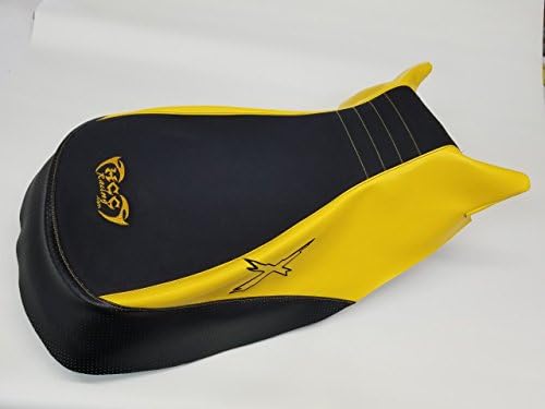 HCC Yarış koltuğu kapağı ile uyumlu Can Am Outlander XMR 650 (Gen II) siyah tutucu / sarı taraf / siyah delikli arka X siyah