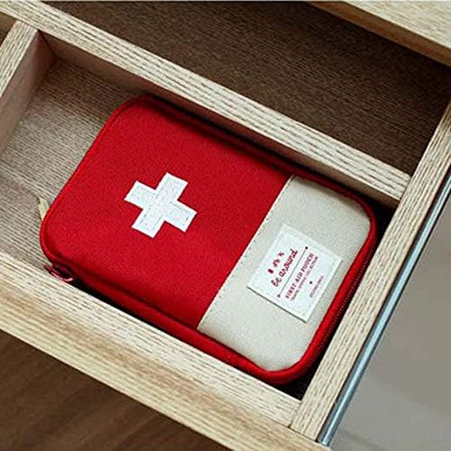 Konxxtt Taşınabilir Tıbbi Çanta Acil Survival İlaç Depolama Kiti Tedavi Açık Ev Kurtarma Saklama çantası (Kırmızı, S 15x10. 5