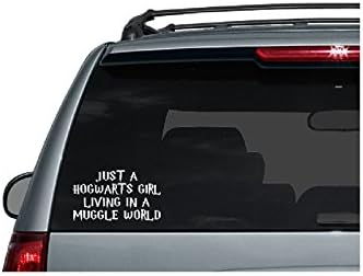 Beyaz bir Muggle Dünya Vinil Çıkartması Araba Sticker Hogwart'ın Kız