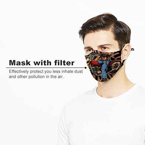 Yüz maskeleri Retro motosiklet yeniden kullanılabilir toz geçirmez yüz maskesi yetişkin erkekler kadınlar için 1 ADET