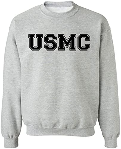 USMC Athletic Marines Askeri Stil Crewneck Sweatshirt Gri