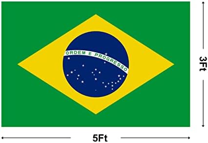 Pirinç Grommets ile 3×5 Feet Polyester Elyaf Parlak Renk Anti-solma Brezilya Bayrağı