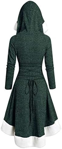 YOMXL Noel Elbiseler Kadınlar ıçin Rahat Kişilik Rahat Kapüşonlu Uzun Kollu Cut Out Uzun Maxi Novely Elbise