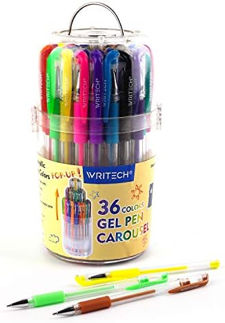 Writech Benzersiz Renkler Jel Kalemler Jel İşaretleyici Seti Renkli Kalemler için Yetişkin Boyama Kitapları Çizim Karalamalar