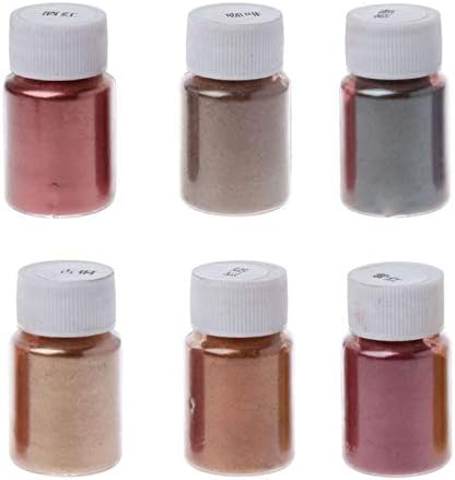 6 Renk Kozmetik Sınıf Reçine Tozu Doğal Mika Mineral Sedefli Pigment Sabun Makyaj Renklendirici Boya Takı Yapımı asting Reçine