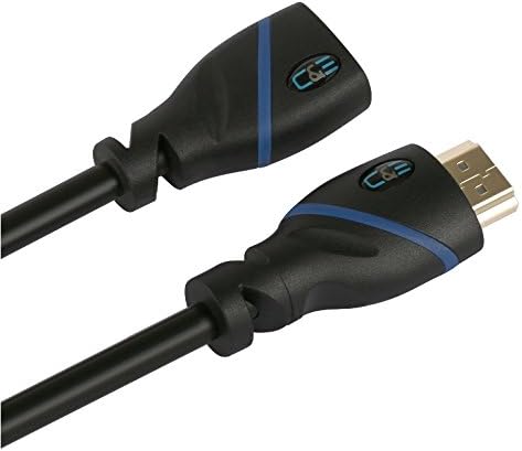 Ethernet ile 1.5 FT (0.4 M) Yüksek Hızlı HDMI Kablosu Erkek-Dişi Siyah (1.5 Feet / 0.4 Metre) 4K 30Hz, 3D, 1080p ve Ses Dönüşünü