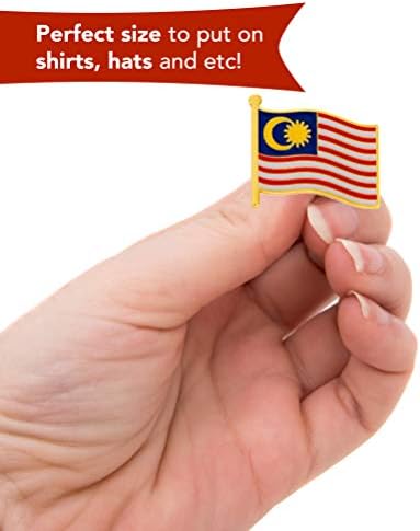 Malezya Ülke Emaye Metal Hatıra Şapka Erkek Kadın Vatansever yapılmış (Sallayarak Bayrak Yaka Pin)