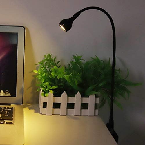 Guoenir Titreşimsiz Masa Lambası, Güvenli LED Mini USB Lamba, Masa için Metal Dostu Gözler (Siyah, Sıcak ışık)