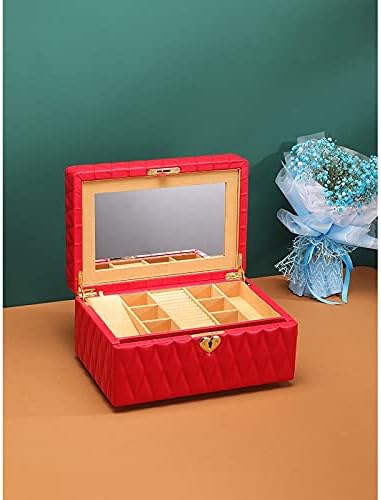 CHNOOI Büyük Boy Mücevher Kutusu Bilezik Küpe Çıtçıt Kolye Yüzük Takı saklama kutusu Seyahat için (Renk: Yeşil)