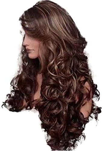 Andongnywell Uzun Dantel Ön Dalga Peruk Peruk insan saçı Saç Yoğunluğu Peruk Siyah Kadınlar ıçin Doğal Renk