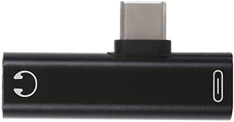Mobil Adaptörler WFH 2'si 1 arada USB-C/Tip-C Erkek USB-C / Tip-C Dişi 3.5 mm Jak Şarj Dinleme Adaptörü (Siyah) (Siyah renk)