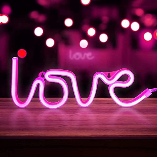 QDNLTT Neon Işaretleri Aşk Kelimeler Tasarım led Işaretleri Yatak odası bar neon ışıkları, pembe neon ışıkları Yatak Odası Kız