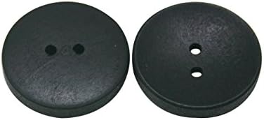 Fenggtonqıı Siyah Ahşap Düğme Yuvarlak 25mm Çap Craft Dikiş DIY Paketi için 2 Delik ile 20