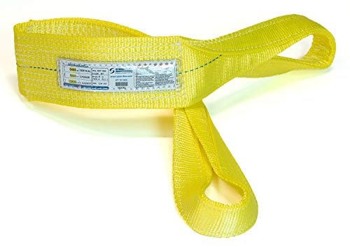 Stren-Flex-ABD'de üretilmiştir - 11 ft Polyester Bükülmüş Göz ve Göz Web Sling (6400 Dikey-5000 Gerdanlık-12800 Sepet)