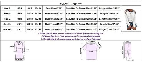 Artı Boyutu Üstleri Kadın Leopar Baskılı Uzun Kollu Üst Crewneck Renk Blok Tunik T Shirt Bluz