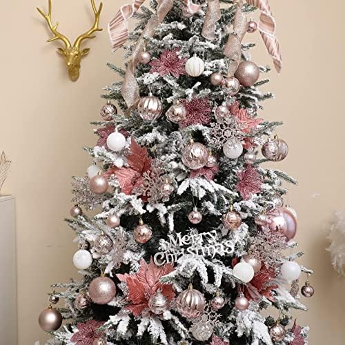 Krisdecor 34ct Noel Topu Süsler-Kırılmaz Plastik Noel Süsler Asılı Top Baubles Noel Ağacı Seti Süsler Noel Tatil Düğün Parti