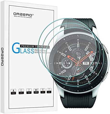 (3 Paket) Samsung Galaxy Watch 2018 için Orzero (46 mm) (Güncellenmiş Sürüm) Smartwatch, Dişli S3 Temperli Cam Ekran Koruyucu,