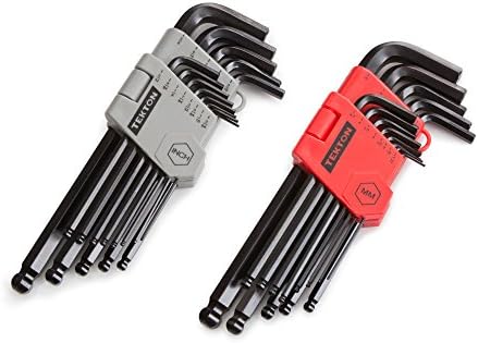 TEKTON Kombinasyon Anahtarı Seti, 30 Parçalı (1/4-1 inç., 8-22 mm) - Kese / 90192 ve Bilyalı Uçlu Altıgen Anahtar Anahtarı Seti,