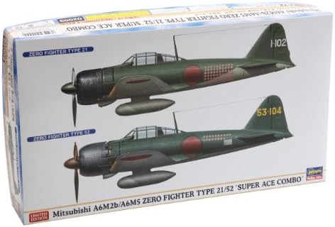 Hasegawa 02009-1/72 Mitsubishi A6M2b / A6M5 Sıfır Avcı Uçağı, 2 Kit.