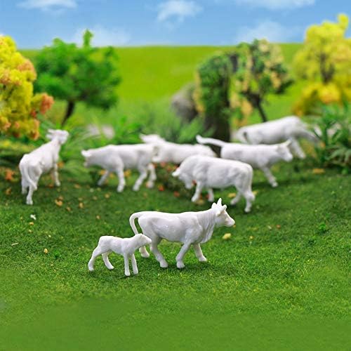xuetongxt Advisably AN8705B 90 ADET 1:87 Boyasız Beyaz Çiftlik Hayvanları İnekler ve Rakamlar Ölçekli Manzara Manzara Düzeni