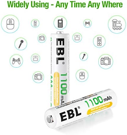 EBL 8 Paket AAA Ni-MH Şarj Edilebilir Piller AAA Piller ProCyco Teknolojisi (Tipik 1100mAh, Minimum 1000mAh)