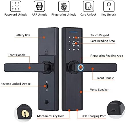 FCYIXIA Akıllı APP Parmak izi kapı kilidi Kart Dijital Kod elektronik dış kapı Kilidi Ev Güvenlik Gömme Kilit