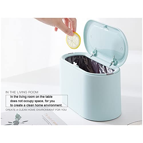 Hocaly Mini çöp tenekesi Kapaklı Masaüstü çöp tenekesi Küçük Masa çöp tenekesi ofis kağıdı Sepeti Banyo Vanity, Masaüstü Masa