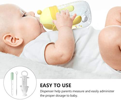 NUOBESTY 3 pcs Bebek Tıp Dağıtıcı ile Ölçekli Oral Besleme Şırınga Sıvı Besleyici Temizleme Fırçası Damlalık ile Bebekler için