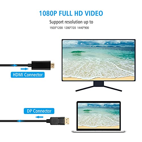 6FT Display Port DisplayPort DP HDMI Kablo Adaptörü Altın Full HD 1080 P 4 K ABD