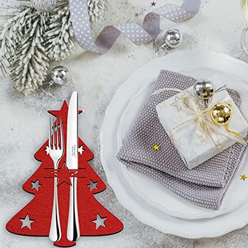 4 Adet / takım Noel Ağacı Çatal Çanta, Merry Christmas Bıçak Çatal Tutucu Benzersiz Zarif Çatal Tutucu Organizatör yılbaşı dekoru