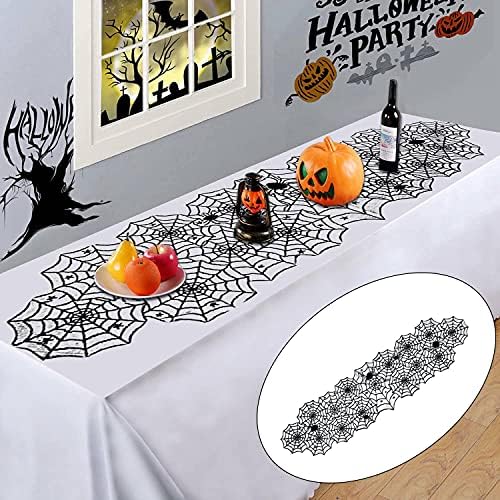 ZUER Masa Örtüleri, Cadılar Bayramı Süslemeleri Masa Örtüsü, 72 × 18 İnç Yumuşak Kullanımlık Şömine Mantel Eşarp Cadılar Bayramı