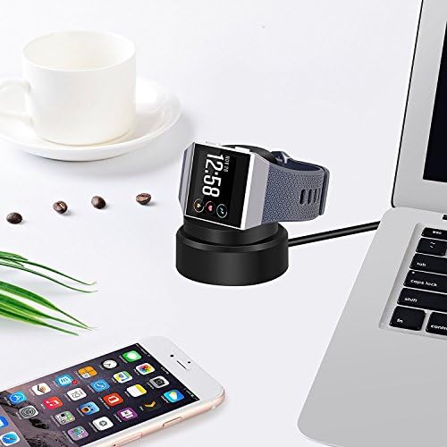 aczer-Y Fitbit İyonik Şarj Kablosu, 3 Feet Yedek Şarj Cihazı USB Şarj Kablosu Fitbit İyonik Akıllı Saat Aksesuarları