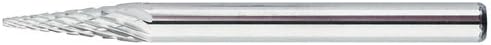 Mors Kesme Aletleri 59899-Karbür Çapak-Çift Kesim, Koni, 1/8 inç Kafa Çapı, 7/16 inç Kesim Uzunluğu, 1/8 inç Şaft Çapı, 15'li