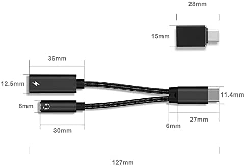Lenink USB C için 3.5 mm Kulaklık ve şarj Adaptörü ile Uyumlu Samsung Galaxy S21 S20 S20 + Ultra, USB C Splitter jak adaptörü