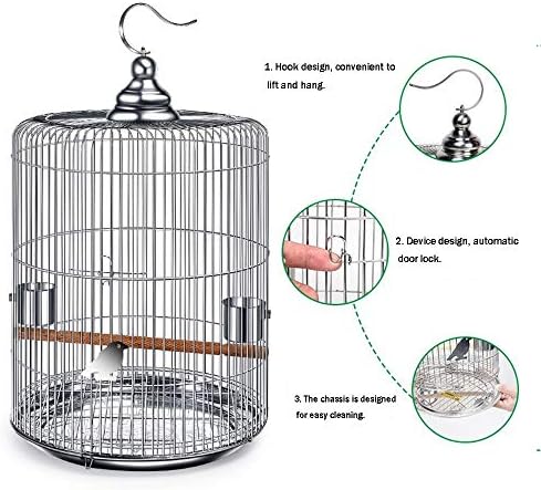 hlyp Kuş Kafesi Tohum Yakalayıcı, Papağan İspinoz Kanarya Kuş Kafesi Kuş Evi Evcil Hayvan Kafesi