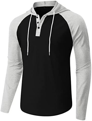 Aımeılgot erkek Rahat Uzun Kollu Hoodies Kazak Spor Egzersiz Jersey Tişörtü