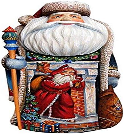 G. Debrekht Bacadan Aşağı Noel Baba Oyma Ahşap ve El Boyaması Heykelcik